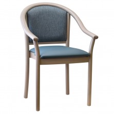 Manuela Three Quarter Back C093. Stackable Arm Chair. Beech Frame. Any Fabric Colour